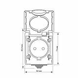 IP65 Розетка зовнішня одинарна сіра VIDEX BINERA, фото 4