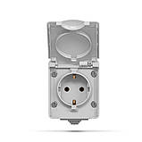 IP65 Розетка зовнішня одинарна із заземленням сіра VIDEX BINERA, фото 2