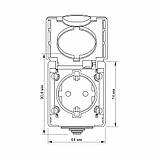 IP65 Розетка зовнішня одинарна із заземленням сіра VIDEX BINERA, фото 4
