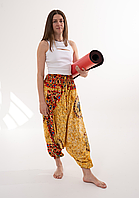 Штани-шаровари Аладіни (Афгані) з мотнею Amber Mosaic RAO WEAR унісекс OneSize жовтий (BH)