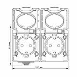 IP65 Розетка зовнішня подвійна із заземленням сіра VIDEX BINERA, фото 4
