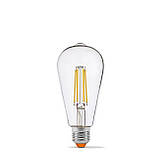 LED лампа VIDEX Filament ST64FD 6W E27 4100K  дімерна, фото 2
