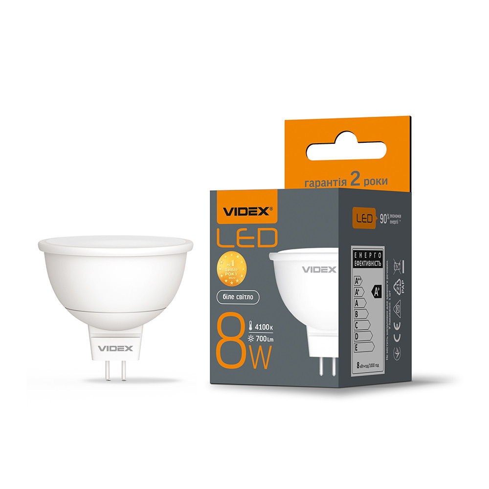 LED лампа VIDEX MR16e 8W GU5.3 4100K, фото 1