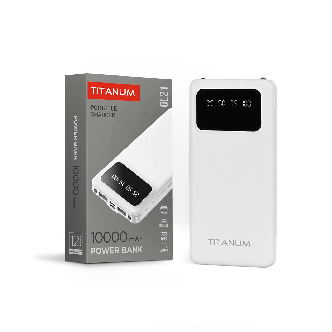 Повербанк 10000mAh TITANUM OL21 White, фото 1