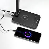 LED лампа настiльна з бездротовою зарядкою VIDEX VL-TF17B 18W 1800-6500K, фото 7