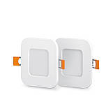 LED світильник вбудований квадрат VIDEX 3W 5000K, фото 2