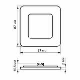 LED світильник вбудований квадрат VIDEX 3W 5000K, фото 3
