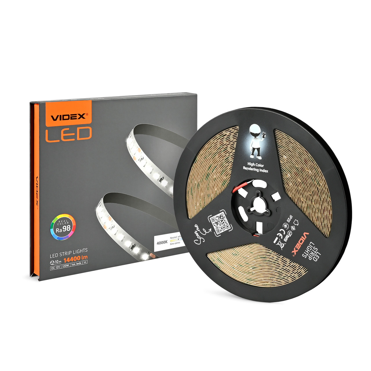 LED стрічка VIDEX DC12V 120W 10M 4000K Ra98 IP20 (VL-LST28144-12124-B10), фото 1