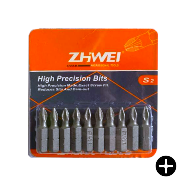 Біта Zhiwei PH1х25мм 10шт/уп, біта для шуруповертів, біта для дрилей