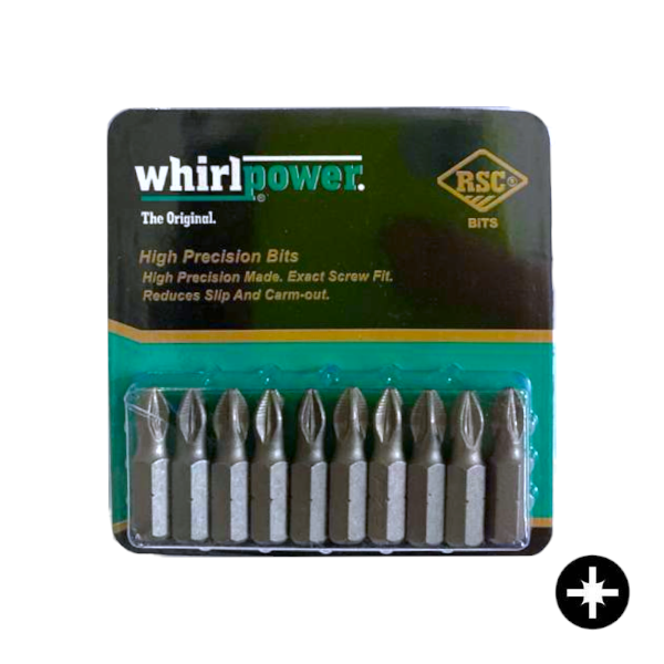 Біта WhirlPower PZ2х25мм 10шт/уп біта для шуруповертів, біта для дрилей