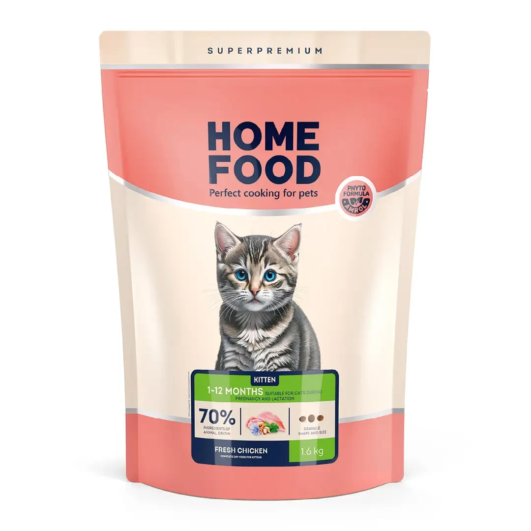 Сухий корм Home Food для кошенят з куркою 1,6кг, фото 1