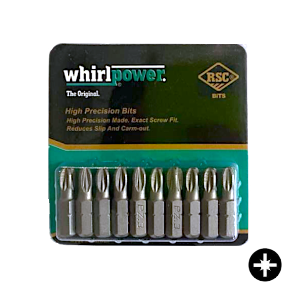 Біта WhirlPower PZ3х25мм 10шт/уп біта для шуруповертів, біта для дрилей