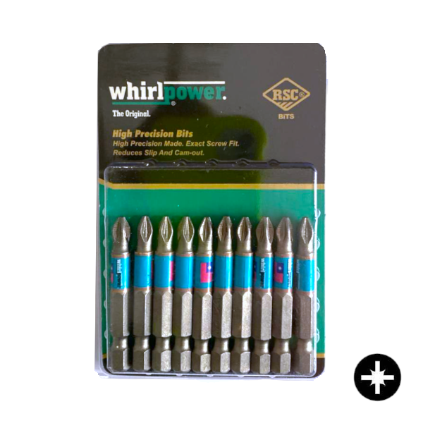 Біта WhirlPower PZ2х50мм 10шт/уп біта для шуруповертів, біта для дрилей