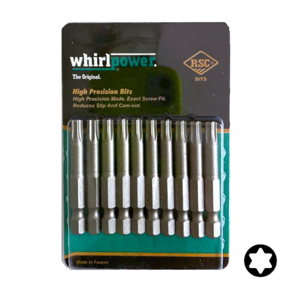 Біта WhirlPower T30х50мм 10шт/уп біта для шуруповертів, біта для дрилей