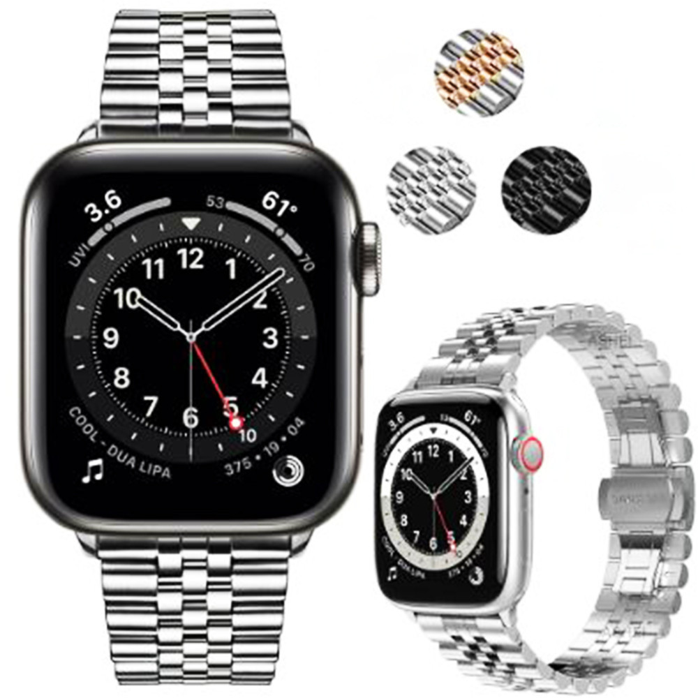 Ремінець Rolex 5 Bead Apple Watch 42 mm 44 mm 45 mm 49 mm Rose Gold