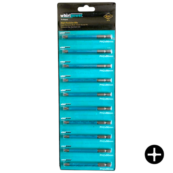 Біта WhirlPower PH2х90мм 10шт/уп,біта для шуруповертів, біта для дрилей