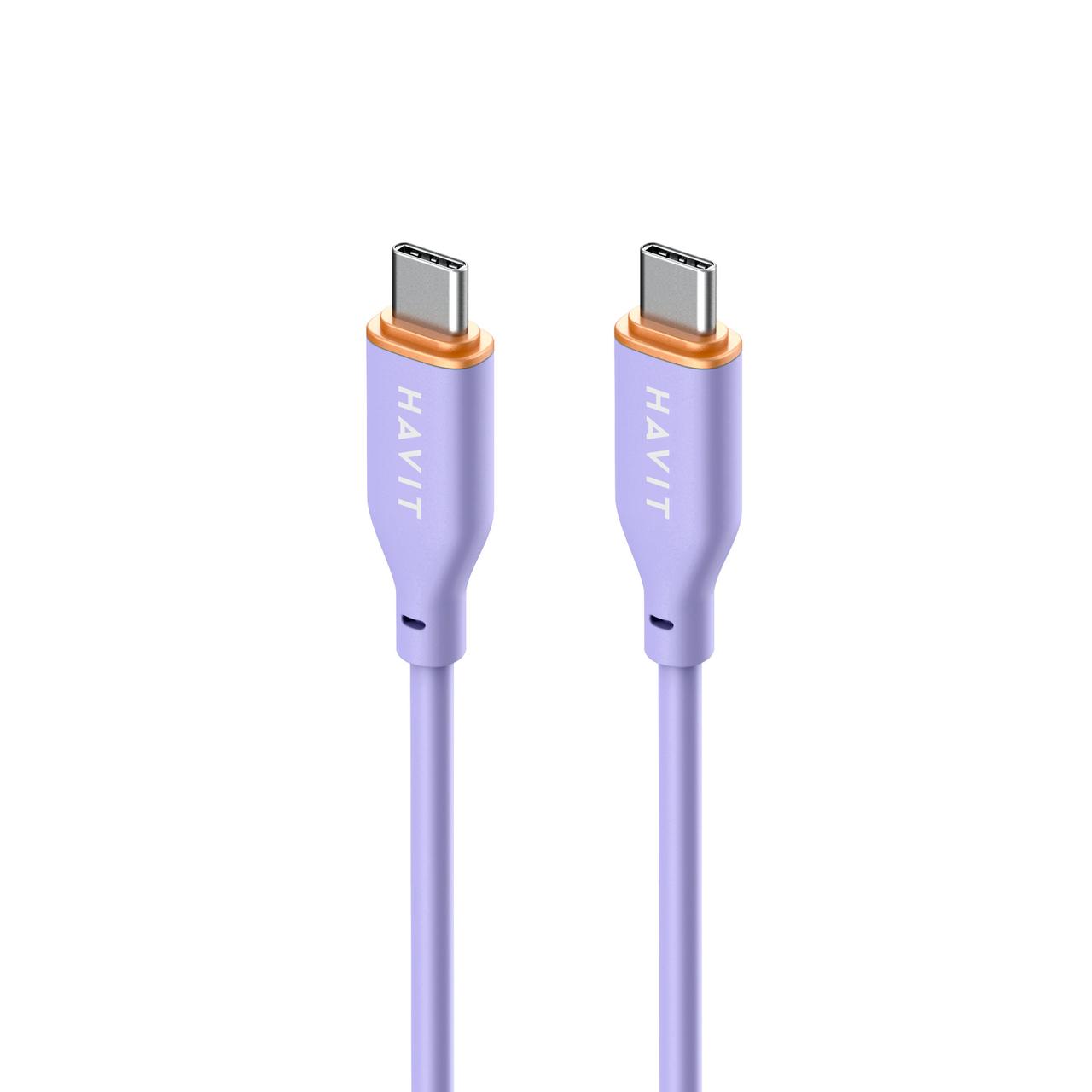 Кабель Type-C to Type-C HAVIT HV-CB603 PD60W 3A 1.2м (гіпереластичний), фото 1