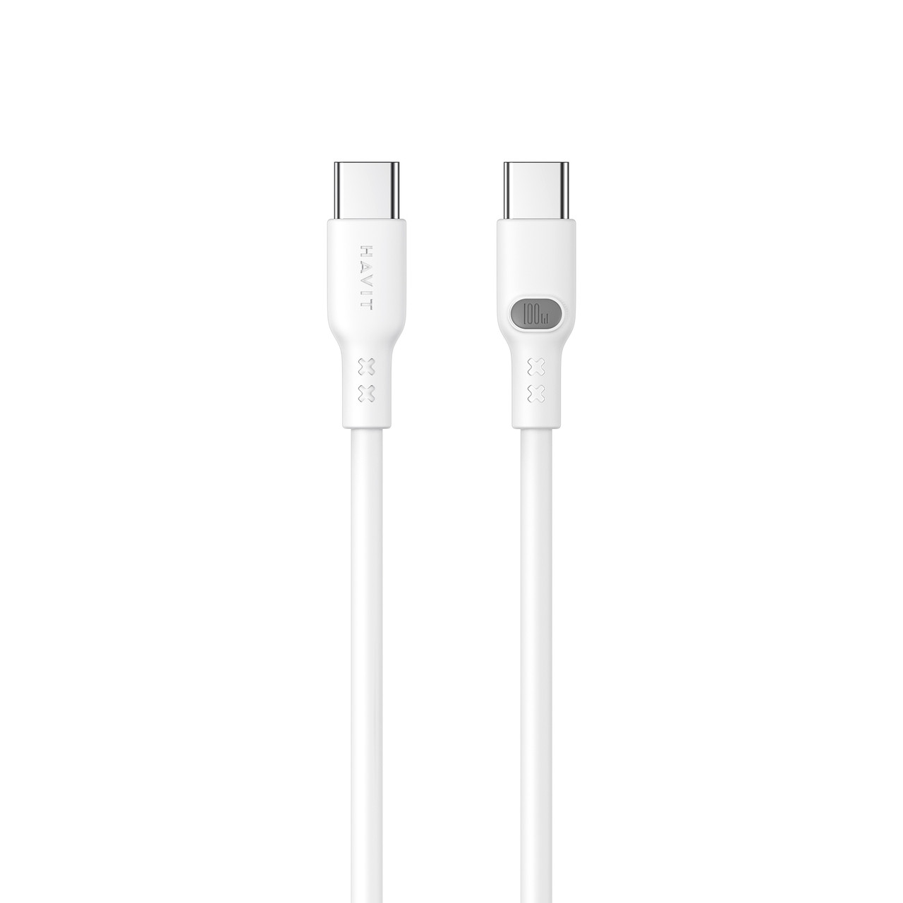 Кабель USB-C to USB-C HAVIT HV-CB6280 PD100W 5A 1м White, фото 1