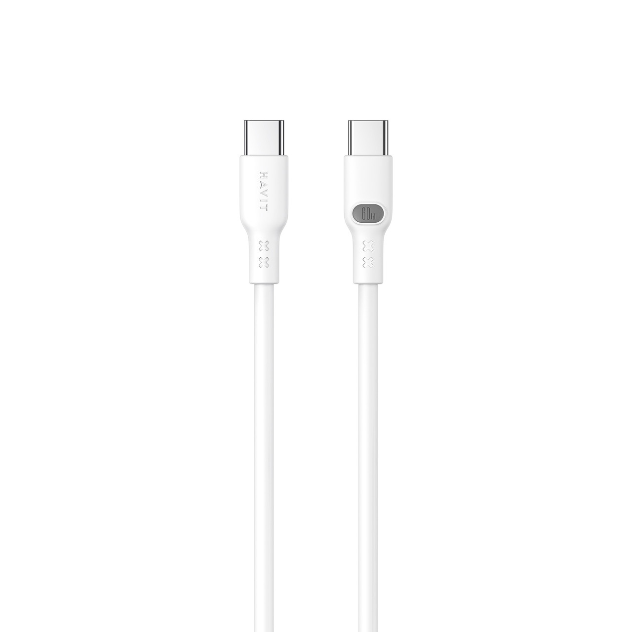 Кабель USB-C to USB-C HAVIT HV-CB6279 PD60W 3A 1м White, фото 1