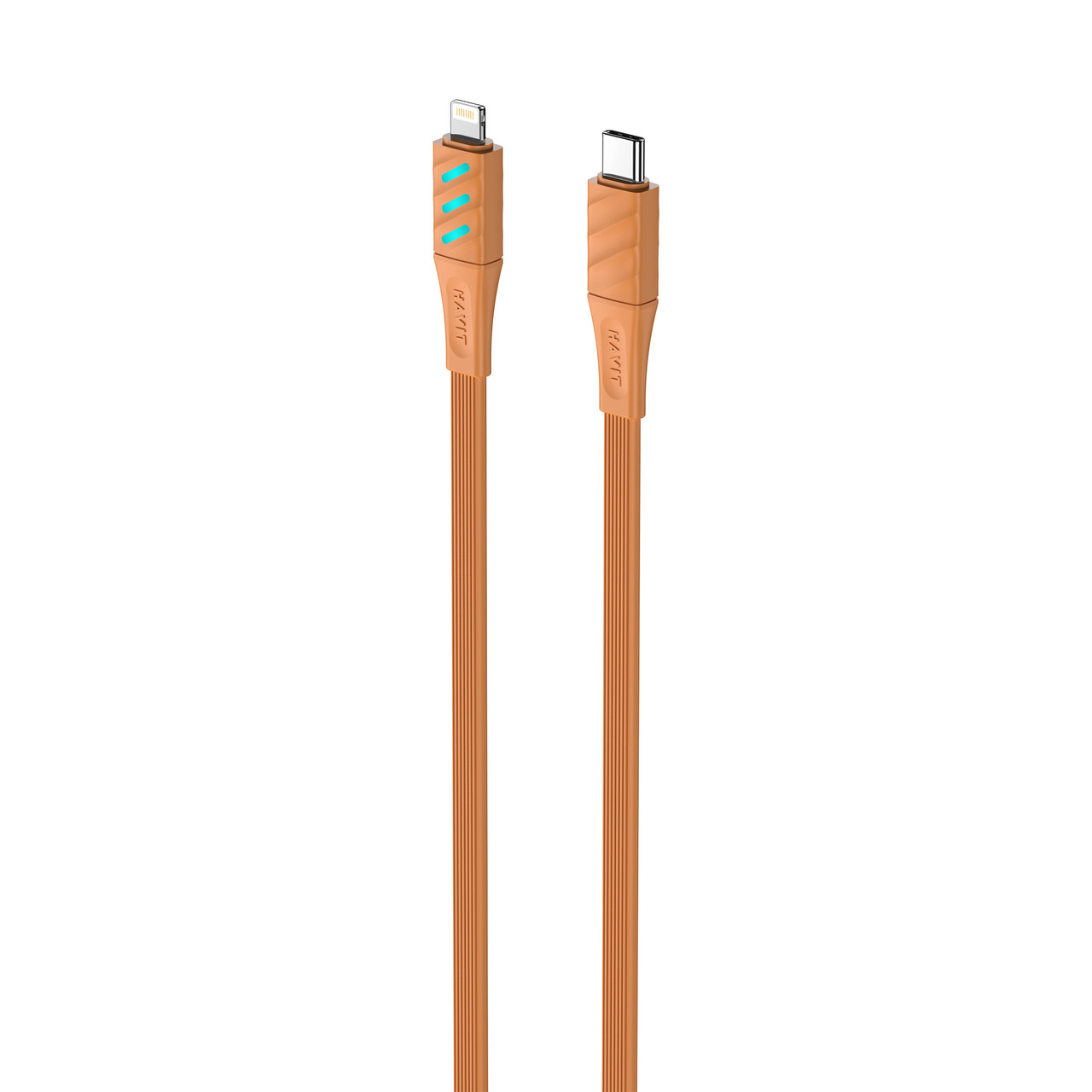 Кабель USB-C - Lightning HAVIT HV-CB6255 PD30W 1м з LED індикатором Orange, фото 1