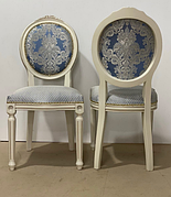 Стілець обідній дерев'яний в класичному стилі для вітальні, їдальні, кухні колір слонова кістка Генуя OLB