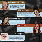 Фарба для брів та вій OKO Liquid Hybrid Tint H20 (15мл) - Brown 7.62 (коричнева), фото 3