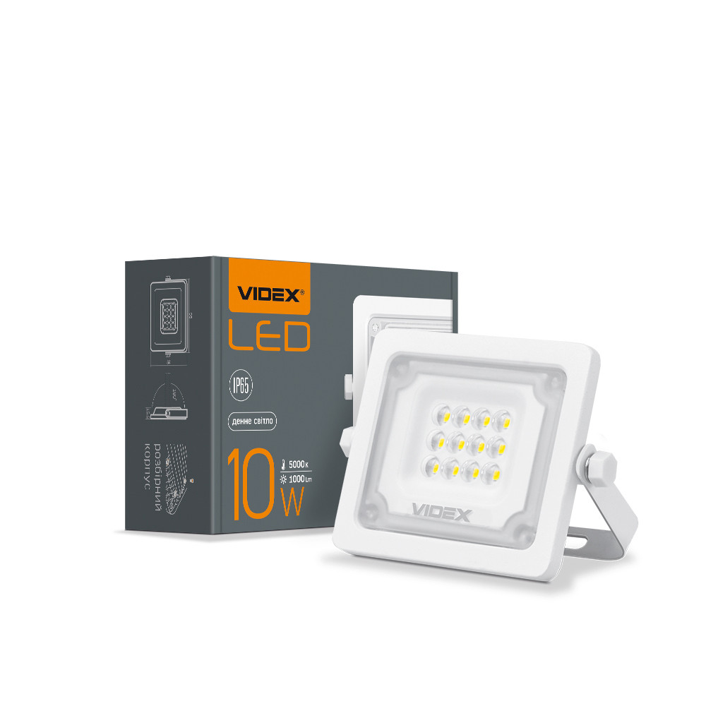 LED прожектор VIDEX F2e 10W 5000K, фото 1