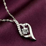 Кулон жіночий Крапля з каменем, колір срібло, фото 2