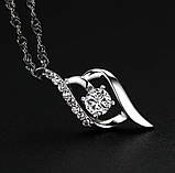 Кулон жіночий Крапля з каменем, колір срібло, фото 3