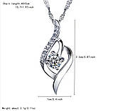 Кулон жіночий Крапля з каменем, колір срібло, фото 4