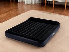 Надувний матрац велюр з підголовником Intex 64142 137х191х25см