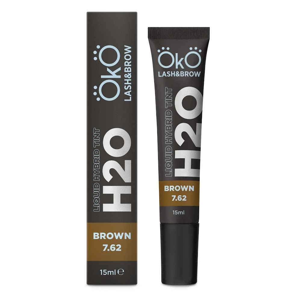 Фарба для брів та вій OKO Liquid Hybrid Tint H20 (15мл) - Brown 7.62 (коричнева)