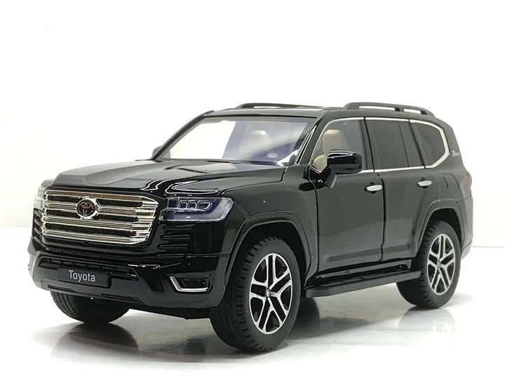 Машина Toyota Land Cruiser 300 інерційна відчиняються двері капот багажник 20 см Чорна (AP-2007), фото 1