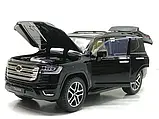Машина Toyota Land Cruiser 300 інерційна відчиняються двері капот багажник 20 см Чорна (AP-2007), фото 7