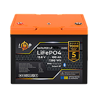 Акумулятор LP LiFePO4 12,8V - 100 Ah (1280Wh) (BMS 100A/50А) пластик Smart BT