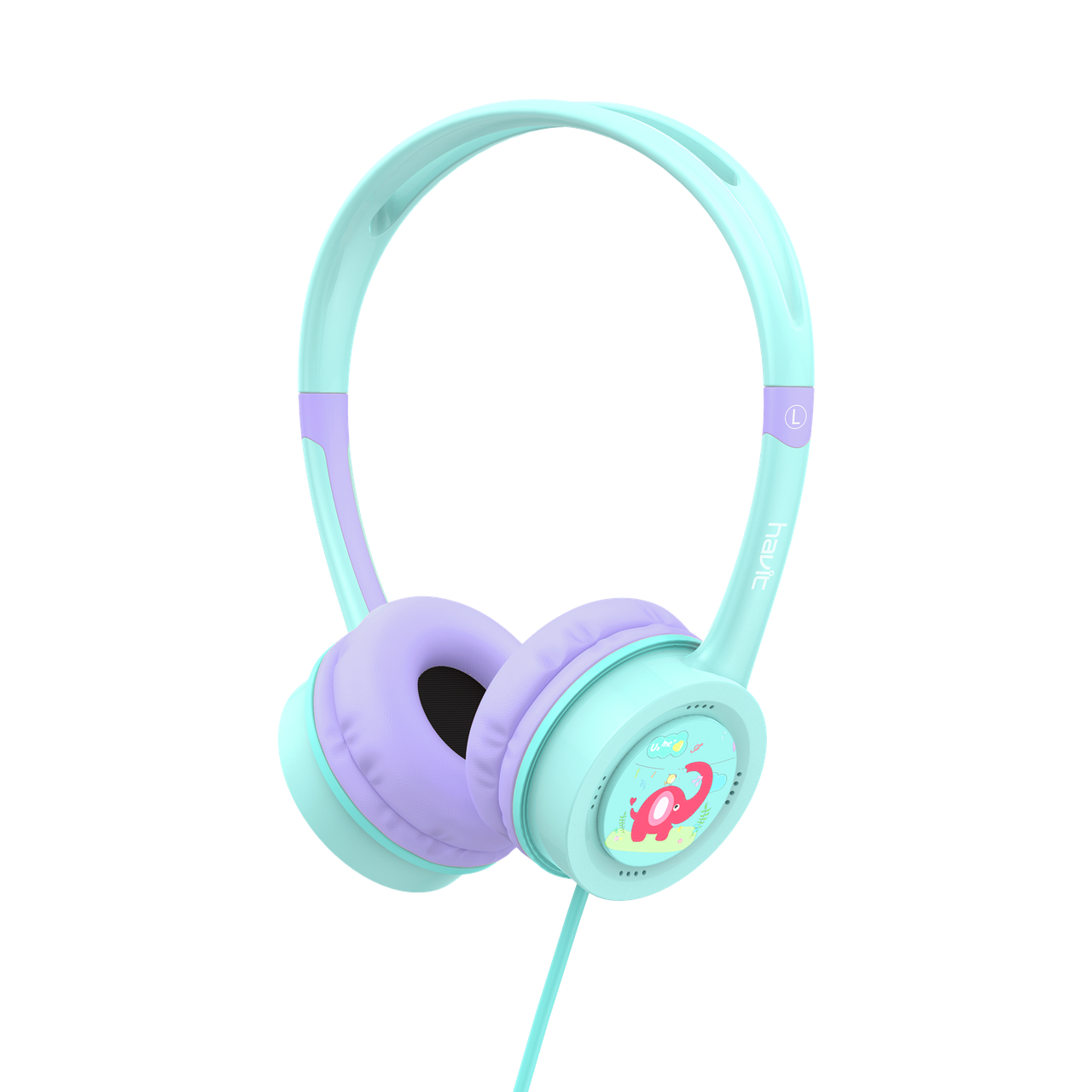 Навушники дитячі дротові накладні HAVIT HV-H210d Green, фото 1