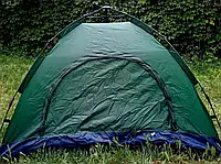 Літній туристичний намет автомат smart camp для відпочинку, риболовлі, зелений, чотиримісний з москітною сіткою кемпінгова