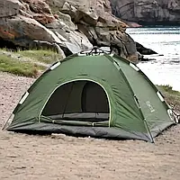 Туристичний намет автомат smart camp, двомісний з москітною сіткою літній для відпочинку, кемпінгу, рибалки, охоти, зелений