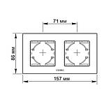 Рамка чорний алюміній на 2 місця горизонтальна VIDEX BINERA, фото 3