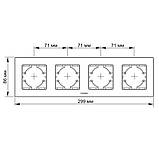 Рамка шоколадний алюміній на 4 місця горизонтальна VIDEX BINERA, фото 3