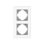 Рамка біле скло на 2 місця вертикальна VIDEX BINERA, фото 2