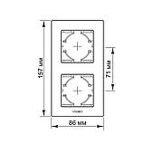 Рамка чорний алюміній на 2 місця вертикальна VIDEX BINERA, фото 3