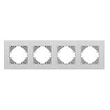 Рамка срібний алюміній на 4 місця горизонтальна VIDEX BINERA, фото 2