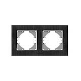 Рамка чорний алюміній на 2 місця горизонтальна VIDEX BINERA, фото 2