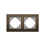 Рамка шоколадний алюміній на 2 місця горизонтальна VIDEX BINERA, фото 2