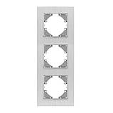 Рамка срібний алюміній на 3 місця вертикальна VIDEX BINERA, фото 2