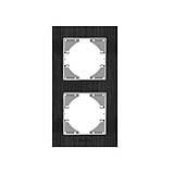 Рамка чорний алюміній на 2 місця вертикальна VIDEX BINERA, фото 2
