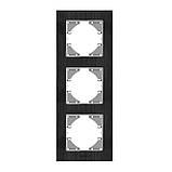 Рамка чорний алюміній на 3 місця вертикальна VIDEX BINERA, фото 2