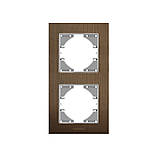 Рамка шоколадний алюміній на 2 місця вертикальна VIDEX BINERA, фото 2
