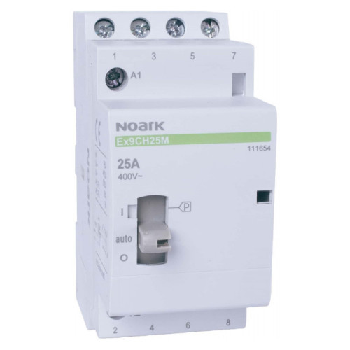 Модульний контактор з ручним керуванням Noark 20А 2NO+2NC 220-240V АС Ex9CH2022M 111634